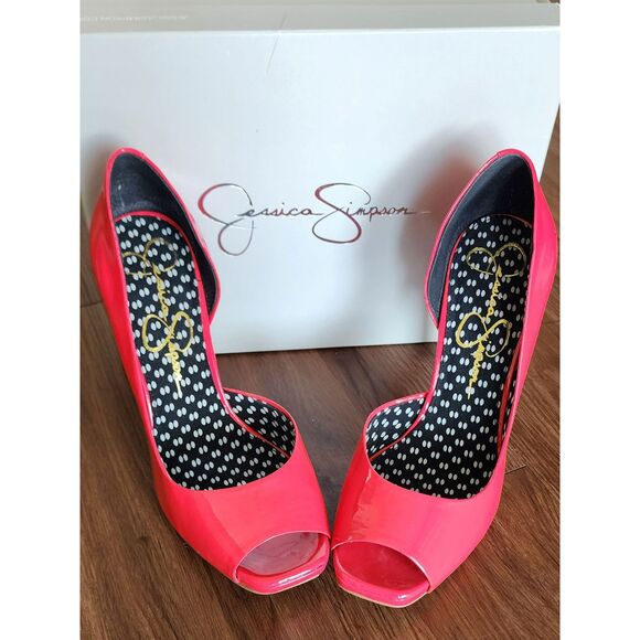 IN BOX Womens Size 8.5M Jessica Simpson HOT FUCHSIA Josette Platform Heels - Picture 2 of 8